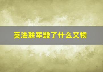 英法联军毁了什么文物