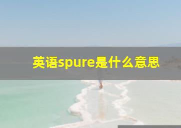 英语spure是什么意思