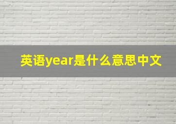 英语year是什么意思中文