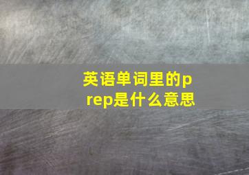 英语单词里的prep是什么意思