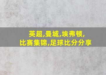 英超,曼城,埃弗顿,比赛集锦,足球比分分享