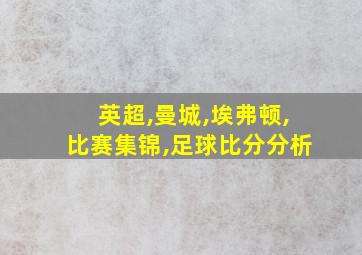 英超,曼城,埃弗顿,比赛集锦,足球比分分析