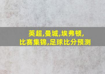 英超,曼城,埃弗顿,比赛集锦,足球比分预测