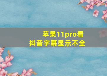 苹果11pro看抖音字幕显示不全