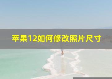 苹果12如何修改照片尺寸