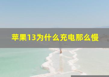 苹果13为什么充电那么慢