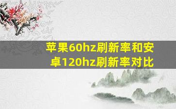 苹果60hz刷新率和安卓120hz刷新率对比