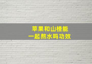 苹果和山楂能一起熬水吗功效