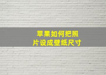 苹果如何把照片设成壁纸尺寸