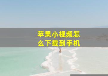 苹果小视频怎么下载到手机