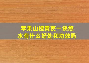 苹果山楂黄芪一块熬水有什么好处和功效吗