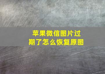 苹果微信图片过期了怎么恢复原图