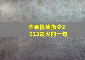 苹果快捷指令2023最火的一句