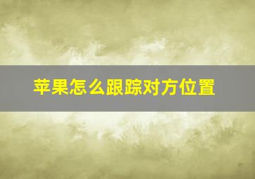 苹果怎么跟踪对方位置