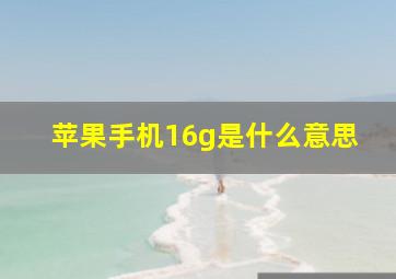 苹果手机16g是什么意思