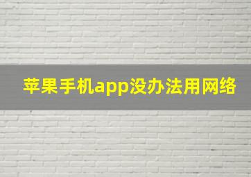 苹果手机app没办法用网络