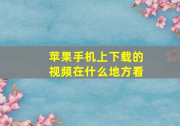 苹果手机上下载的视频在什么地方看