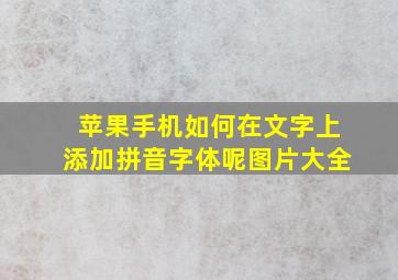 苹果手机如何在文字上添加拼音字体呢图片大全