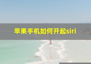 苹果手机如何开起siri