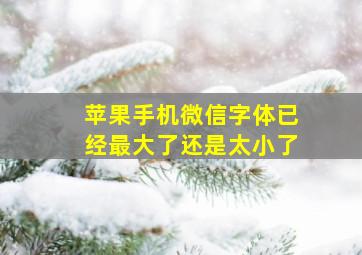 苹果手机微信字体已经最大了还是太小了