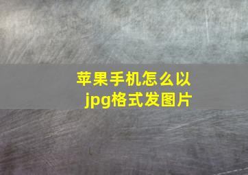 苹果手机怎么以jpg格式发图片