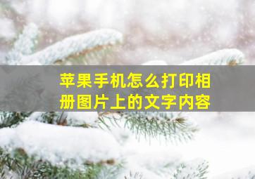 苹果手机怎么打印相册图片上的文字内容