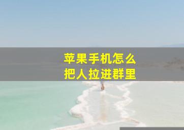 苹果手机怎么把人拉进群里