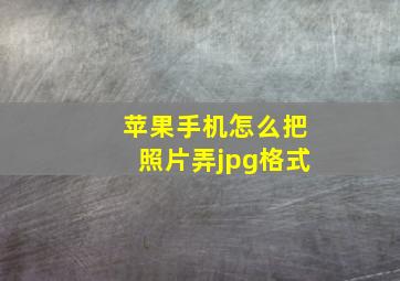 苹果手机怎么把照片弄jpg格式