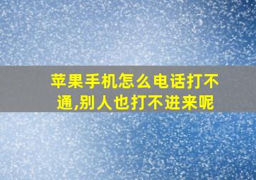 苹果手机怎么电话打不通,别人也打不进来呢