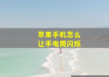 苹果手机怎么让手电筒闪烁