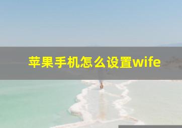 苹果手机怎么设置wife