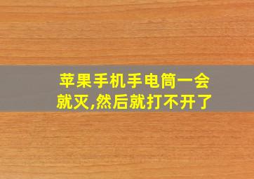 苹果手机手电筒一会就灭,然后就打不开了