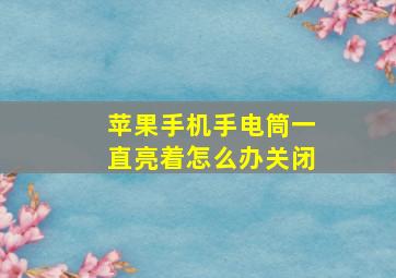 苹果手机手电筒一直亮着怎么办关闭