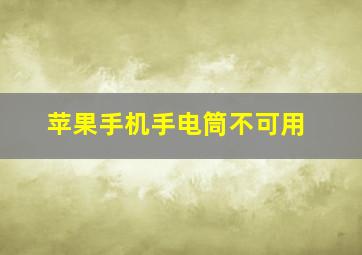 苹果手机手电筒不可用