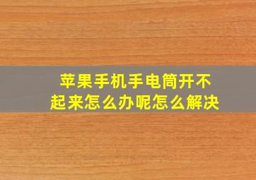 苹果手机手电筒开不起来怎么办呢怎么解决