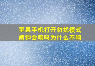 苹果手机打开勿扰模式闹钟会响吗为什么不响