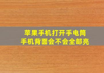 苹果手机打开手电筒手机背面会不会全部亮