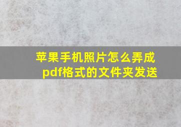 苹果手机照片怎么弄成pdf格式的文件夹发送