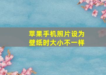 苹果手机照片设为壁纸时大小不一样