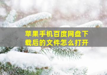 苹果手机百度网盘下载后的文件怎么打开