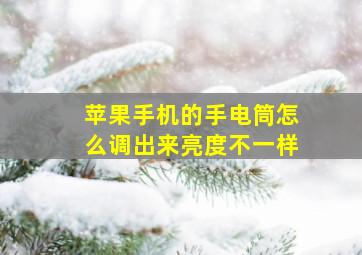 苹果手机的手电筒怎么调出来亮度不一样