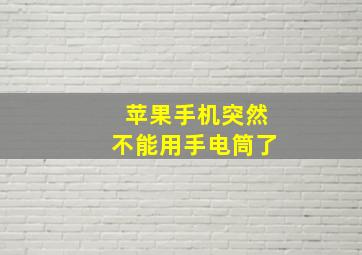 苹果手机突然不能用手电筒了