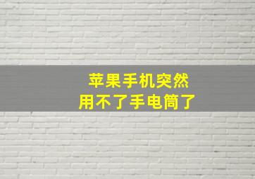 苹果手机突然用不了手电筒了