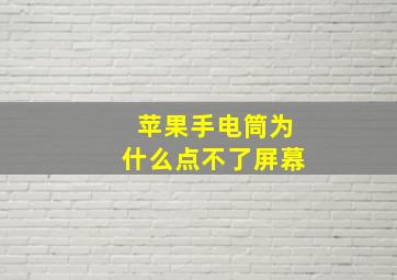 苹果手电筒为什么点不了屏幕