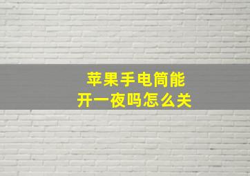 苹果手电筒能开一夜吗怎么关