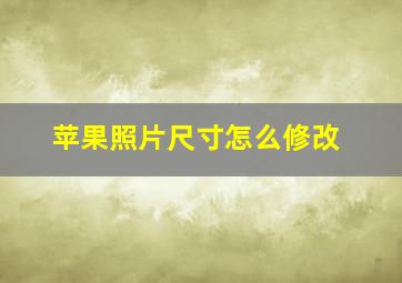 苹果照片尺寸怎么修改