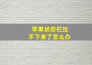 苹果状态栏拉不下来了怎么办