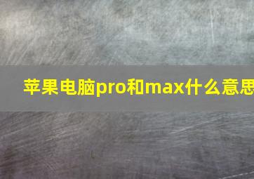 苹果电脑pro和max什么意思