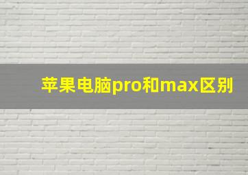 苹果电脑pro和max区别