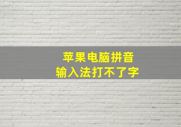 苹果电脑拼音输入法打不了字